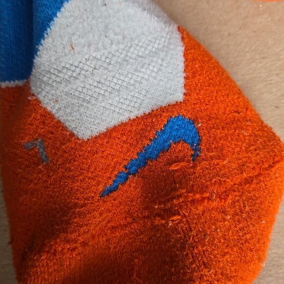 Nike size small socks 1 Pair Dri Fit Higg Tube White Orange Blue Lightening Bolt - Picture 15 of 16
